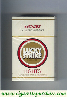 Lucky Strike Luckies An American Original Lights hard box cigarettes